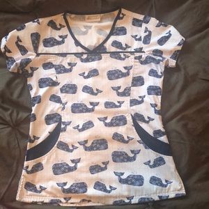 Paisley Whale Scrub Top!